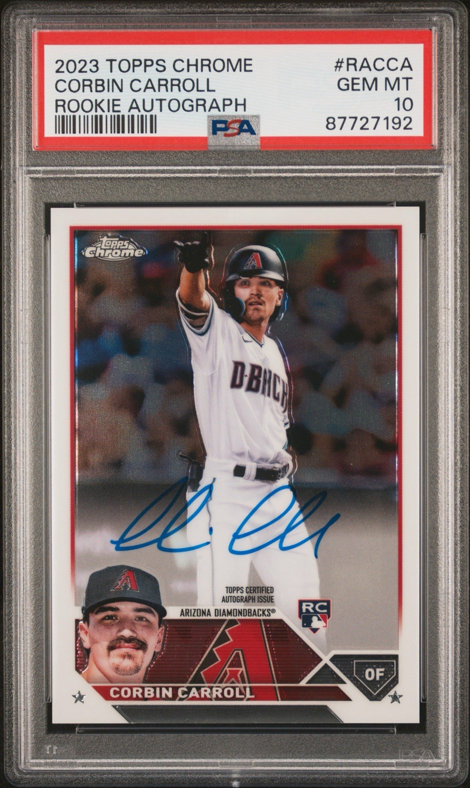 Corbin Carroll 2023 Topps Chrome #RA-CCA Rookie Autographs Price