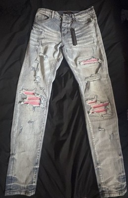 Brand New Amiri Pink Patch Mx1 Blue Jeans - Size 30 Men's | eBay