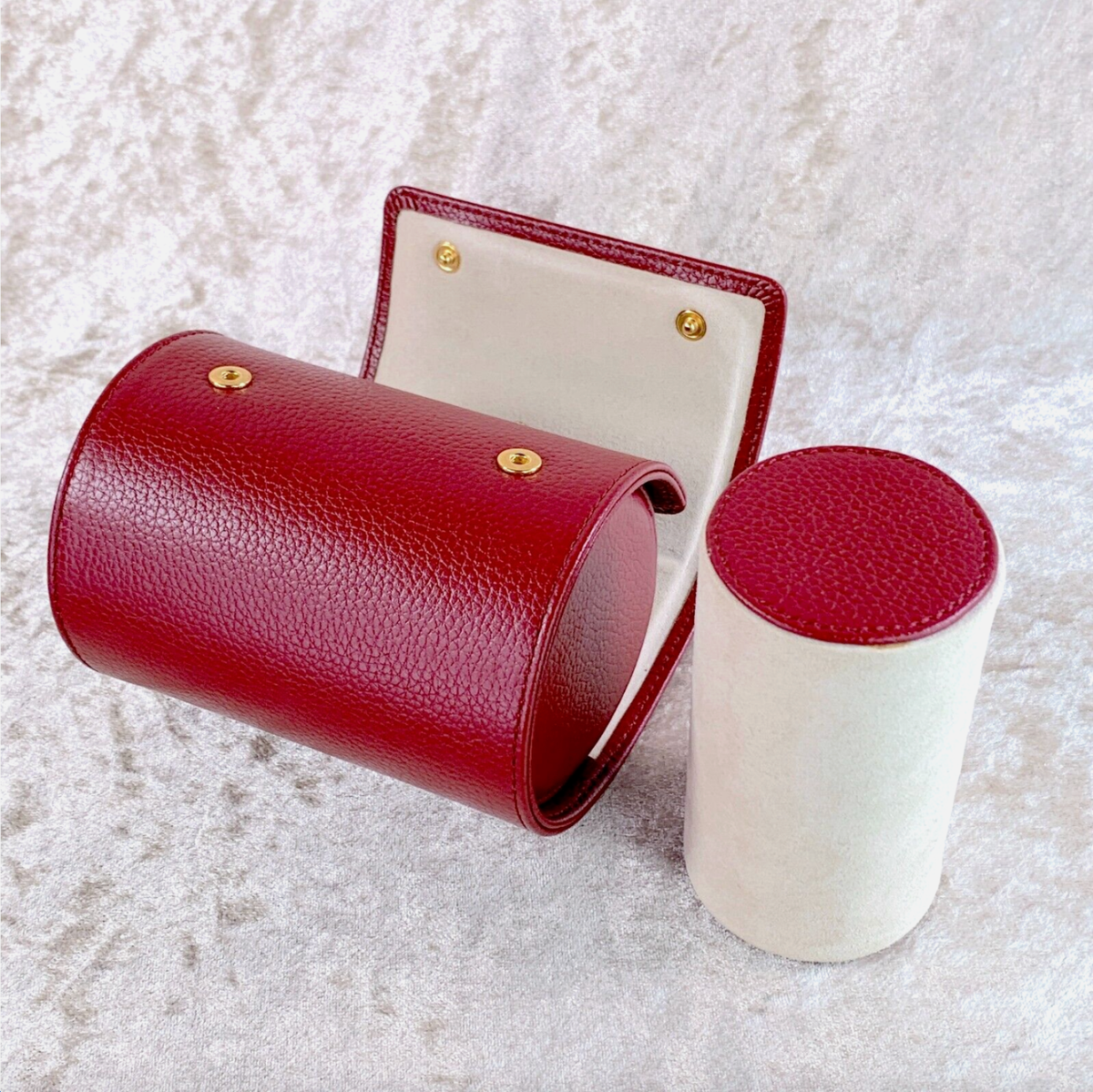 Authentic Cartier Watch Travel Carry Case Red Leather 4.5