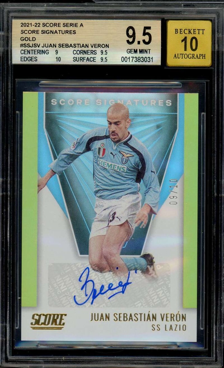 Juan Sebastian Veron Card 2021-22 Score Signatures Gold (9 of 10