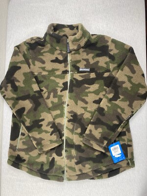 New COLUMBIA Women's West Bend Full Zip Fleece Jacket Green Camo