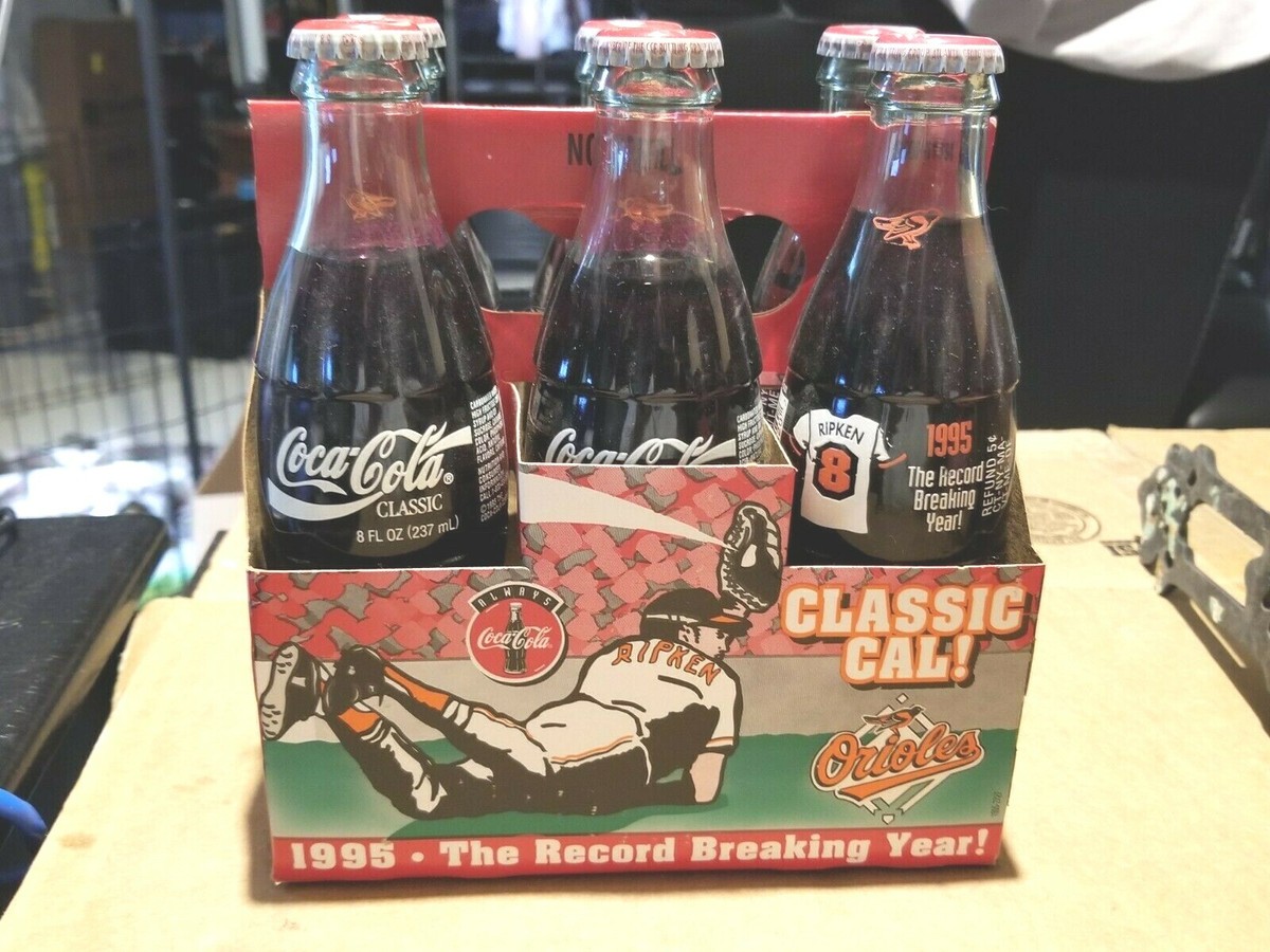 Coca Cola Classic 6-Pack 8oz Bottles Full - 1995 Orioles Cal