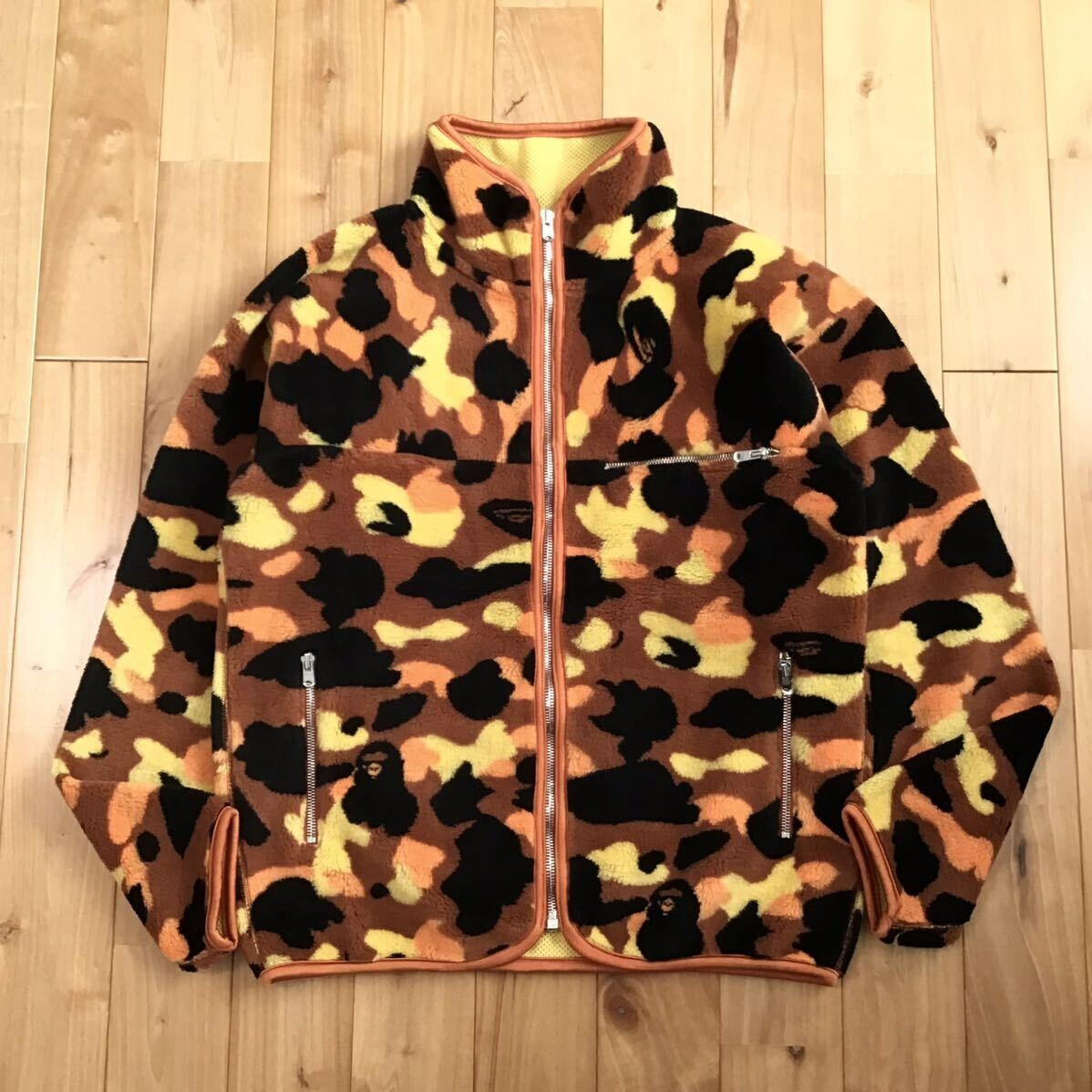 Vintage BAPE Orange camo boa jacket a bathing ape NIGO Size S | eBay