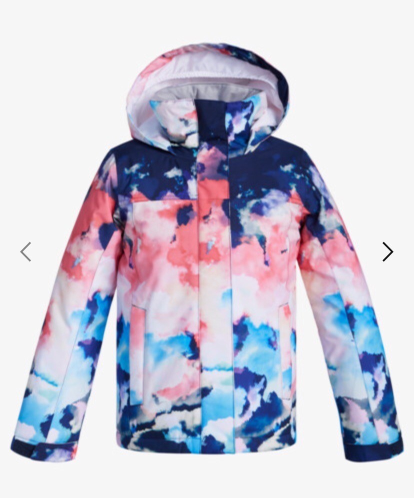 Roxy Galaxy Snow Jacket Kids Girls Watercolour Winter Coat Size XL