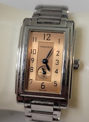 Tiffany & Co. Resonator 22mm 514.1014 Salmon Dial Swiss Quartz