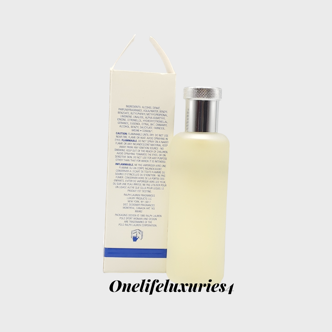 Ralph Lauren Polo Sport Women Eau de Toilette NATURAL SPRAY 3.4OZ