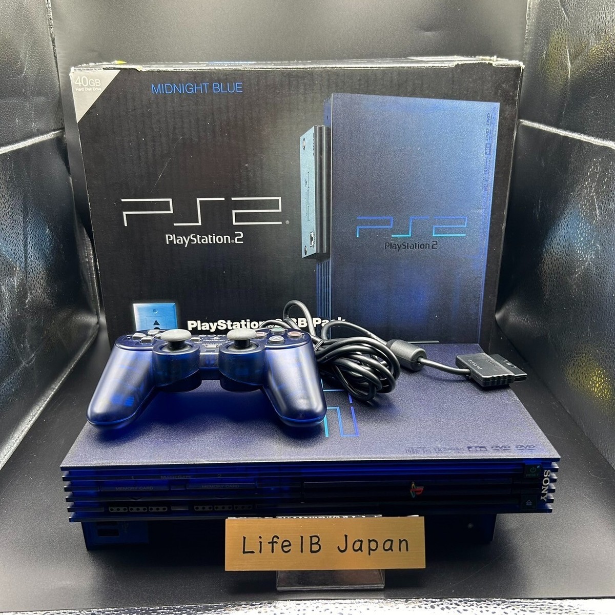 SONY Playstation PS2 Midnight Blue SCPH-50000MB/NB BB Pack Set in