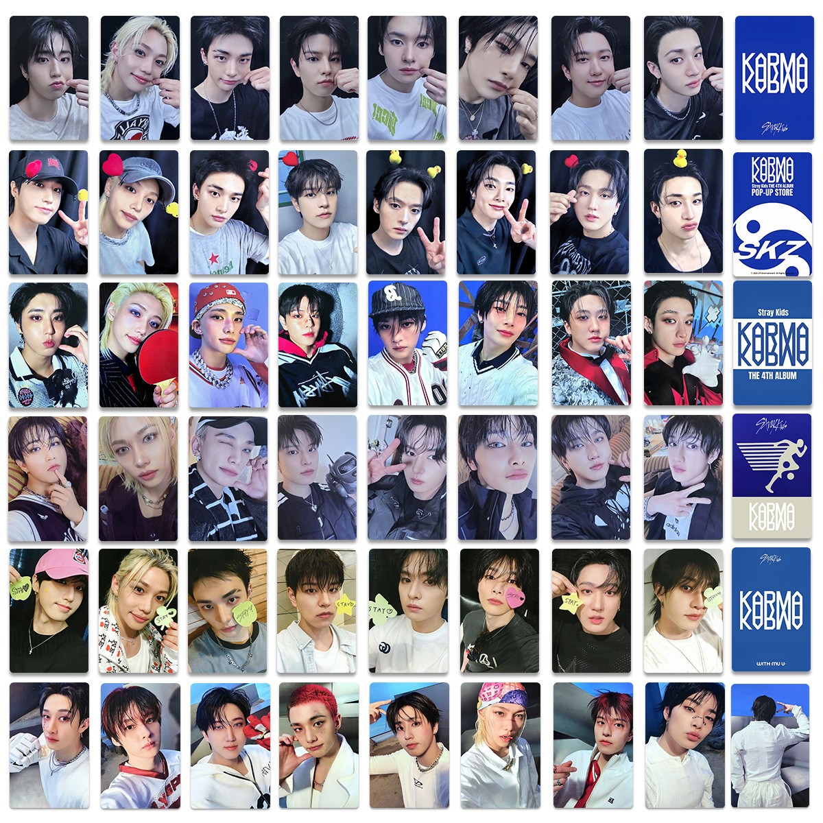 8pcs/set STRAY KIDS KARMA Self Made Photo Cards HOORAY Album