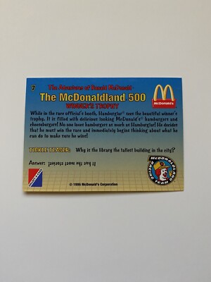 1996 The Adventures of Ronald McDonald: The McDonaldland 500 #7 | eBay