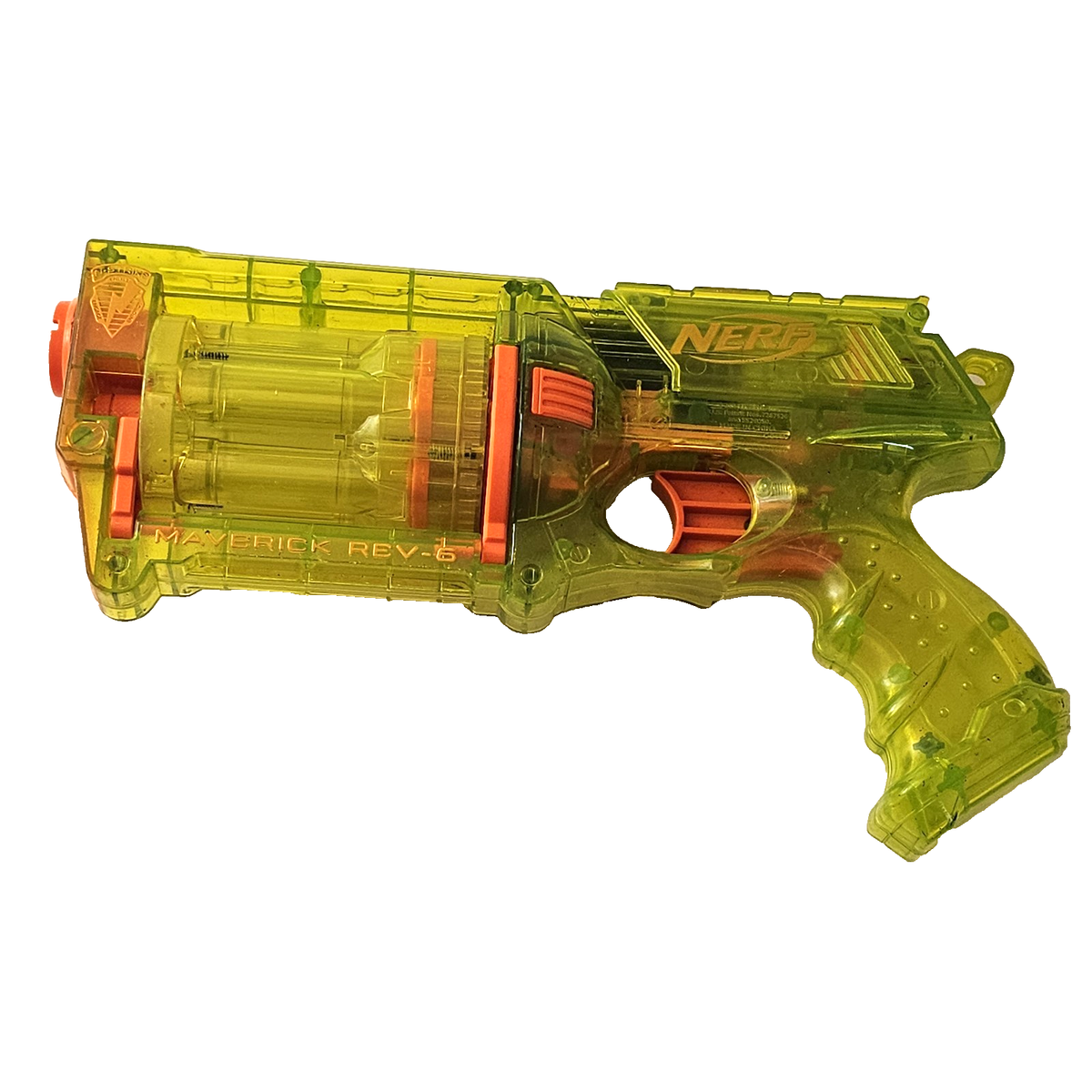 Nerf Sonic Maverick Rev-6 Transparent Green Dart Blaster Vintage