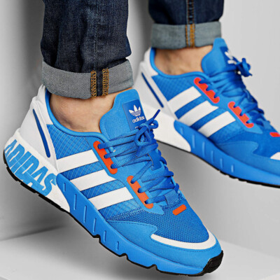 adidas ZX 1K Boost Light Blue White Orange H68720 Men's Running