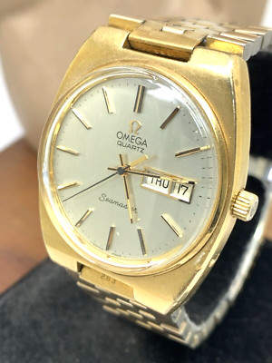 Omega Seamaster Men's Watch 1345 Vintage Swiss Quartz Day Date