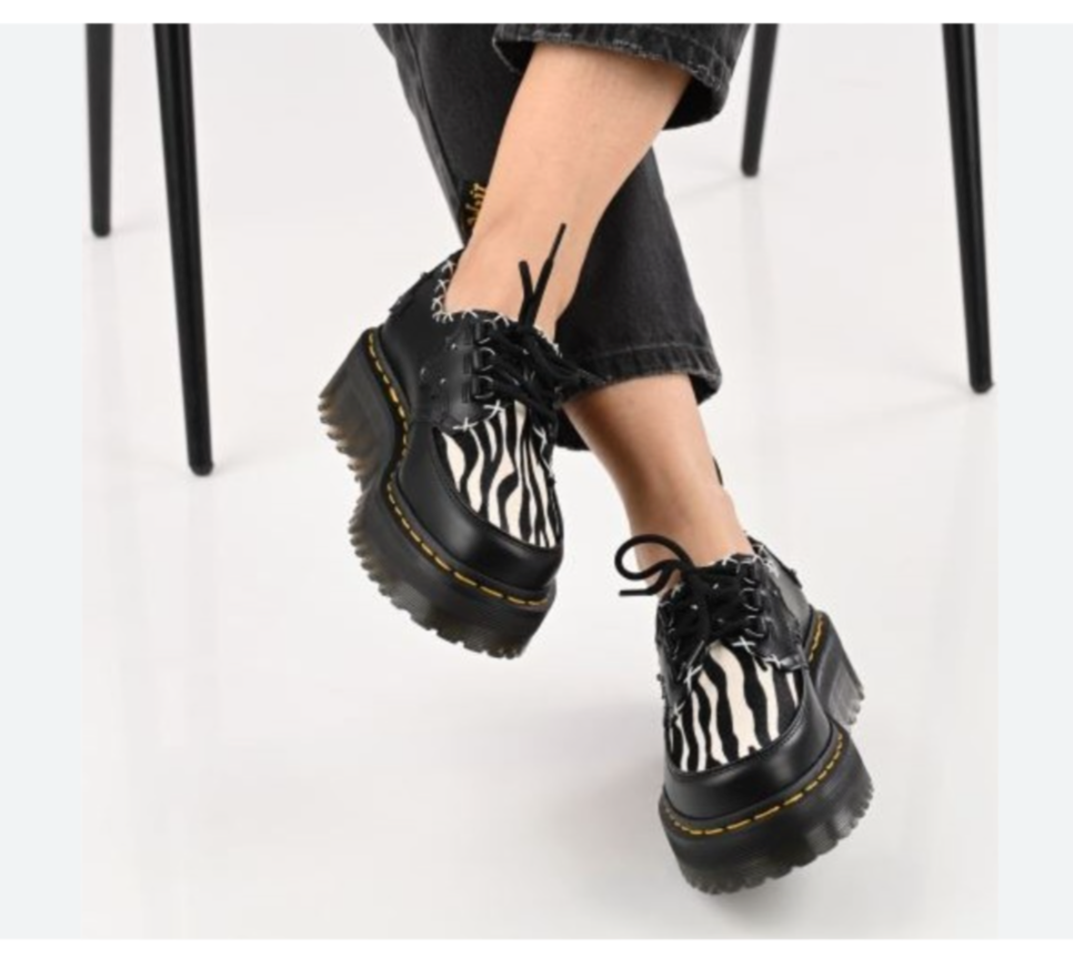 DR. MARTENS RAMSEY ZEBRA HAIR ON&LEATHER PLATFORM CREEPERS MSRP