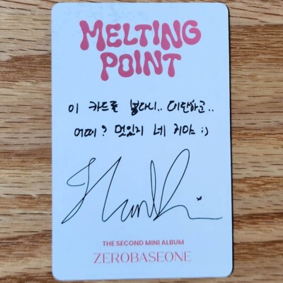 Sung Han Bin Official Photocard Zerobaseone Melting Point ZB1