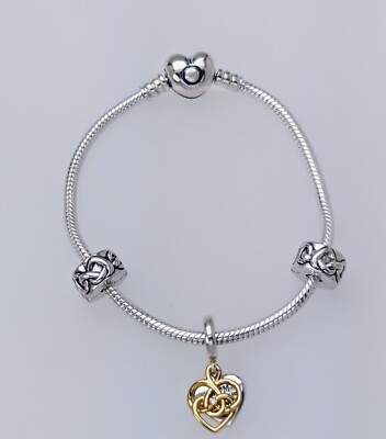 NEW Authentic PANDORA Lab-grown Diamond & Hearts Mom Bracelet Gift
