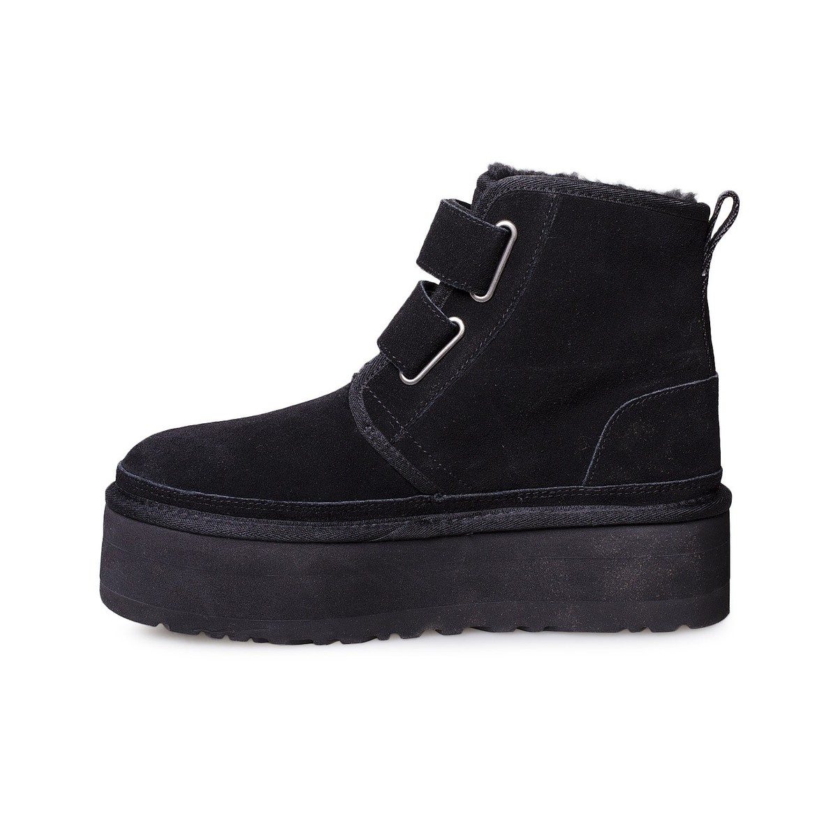 UGG NEUMEL PLATFORM BLACK LEATHER STRAP CHUKKA WOMEN'S BOOTS SIZE