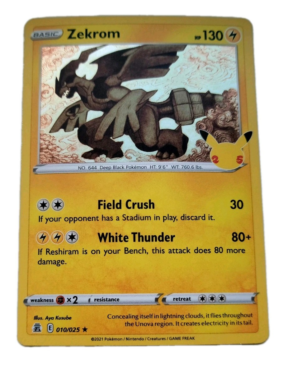 Zekrom HP130 2021 Collectible *Celebrations* Pokemon Trading Card