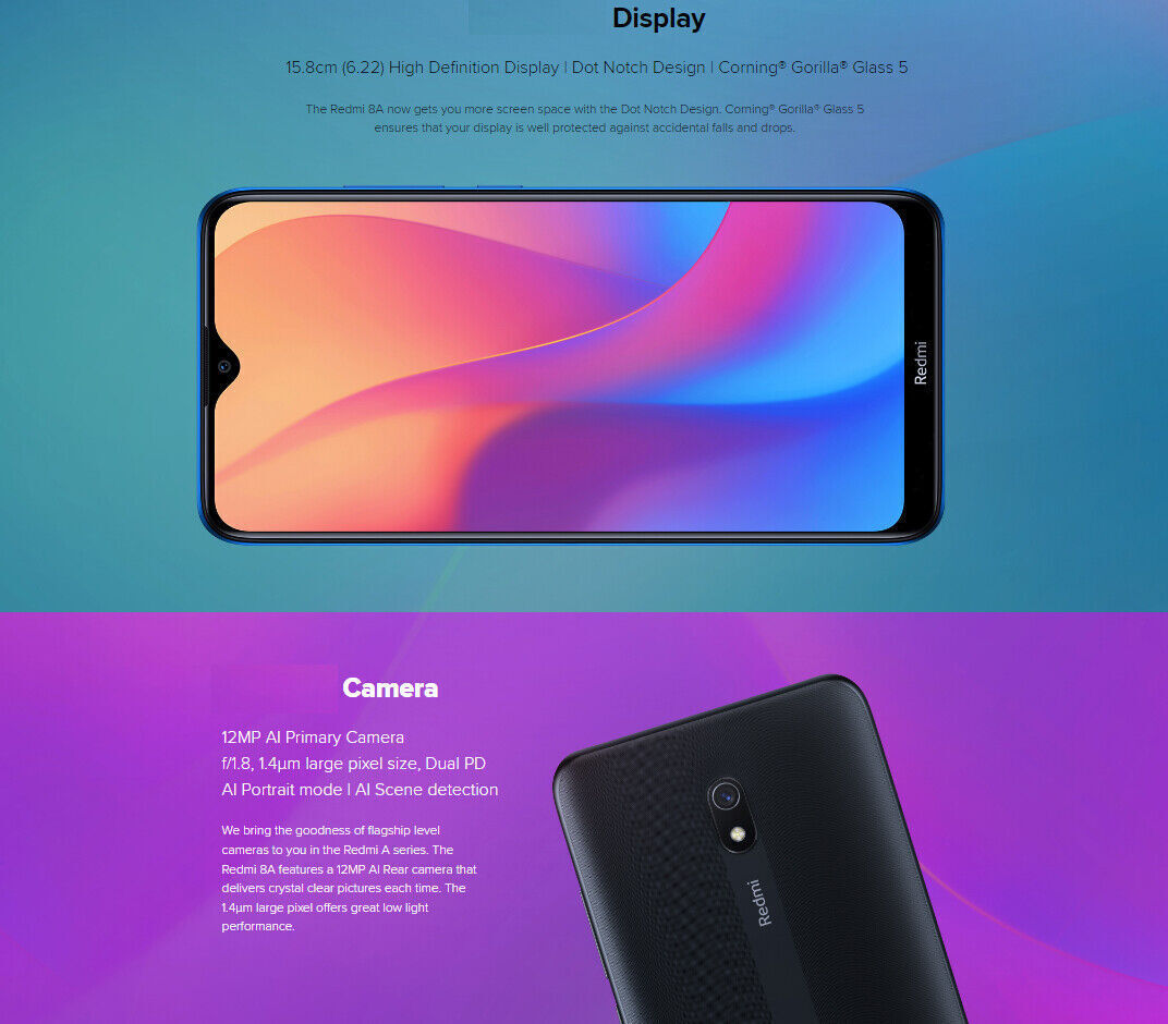 Xiaomi Redmi 8A 64GB 32GB 4G LTE Unlocked Android Global