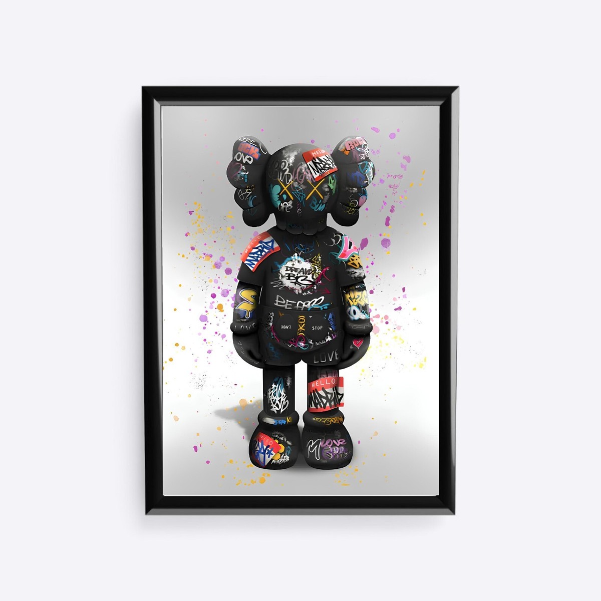 Kaws Banksy bear graffiti print pop modern street urban wall art