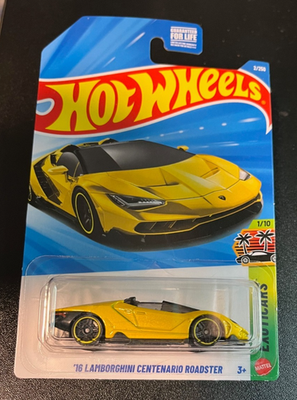 Hot Wheels 2026, '16 Lamborghini Centenario Roadster, Yellow
