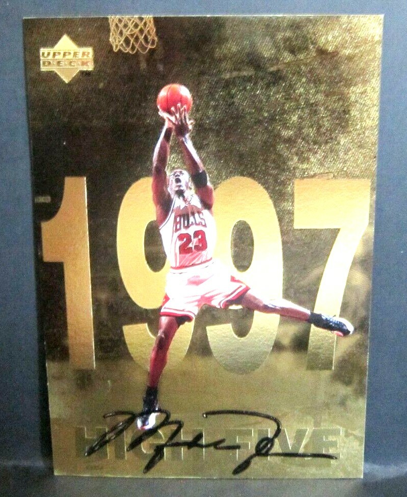 MICHAEL JORDAN 1998 Upper Deck 3.5x5 Gold Foil Facsimile Auto Card