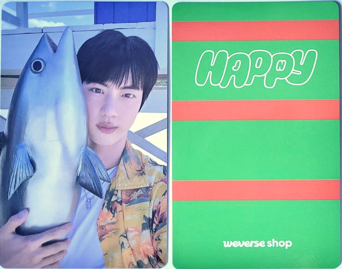 JIN BTS HAPPY OFFICIAL WEVERSE PHOTOCARD SET + 3p HOLDERS +STICKER
