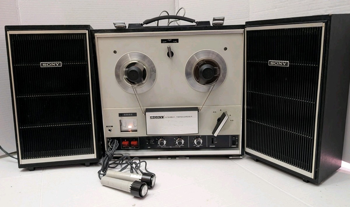 SONY TC-252 W/2 SPEAKERS, 2 Mic & Reel Tested READ SEE VIDEO | eBay