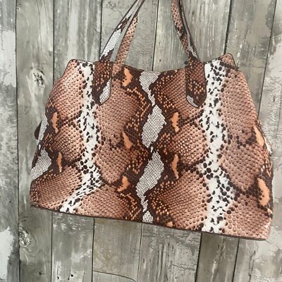 A New day brown snake skin print hand bag | eBay
