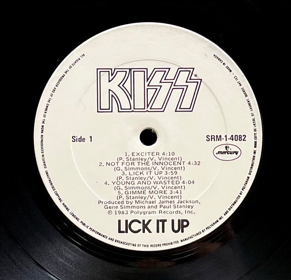 Vtg 1983 KISS Album LICK IT UP Record 1ST PRESSING w Inner OG