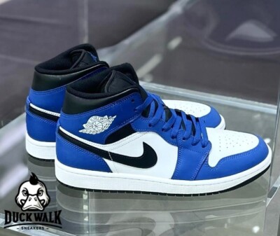 Nike Air Jordan 1 Mid Shoes Game Royal Black White DQ8426-402