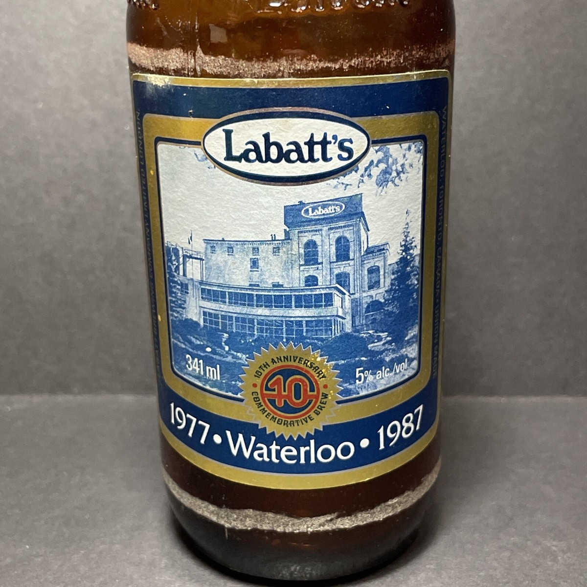 Labatt's Blue Beer Bottle Waterloo Ontario 10 Year Limited Edition