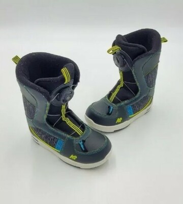 K2 Mini Turbo Light Up LED Snowboard Boa Boots Boys Youth Size 1