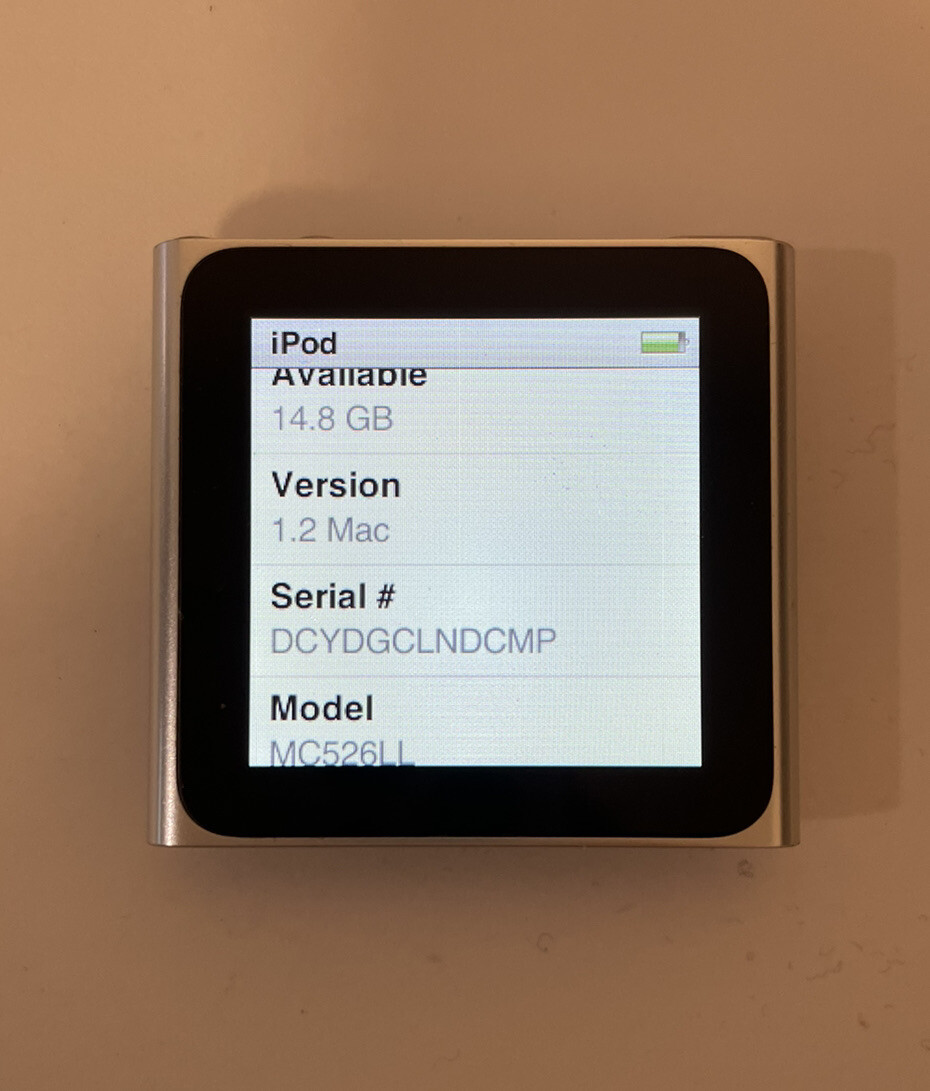 Apple iPod nano 6th Generation Silver (16 GB) Excellent Condition