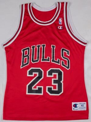 Vintage 1990s Champion Chicago Bulls Michael Jordan #23 Red Jersey