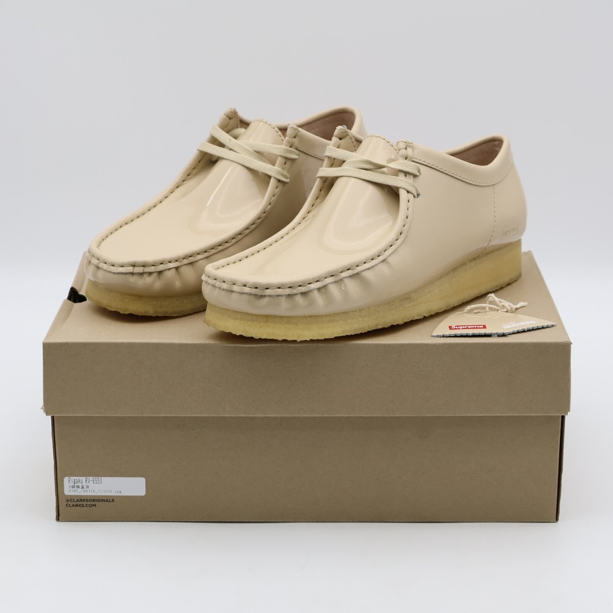 26176857 Supreme Clarks Patent Leather Wallabee Beige (Men's) | eBay