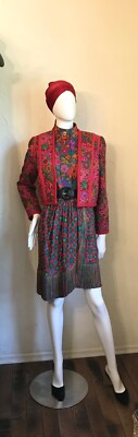 Vintage 1990-91 YSL Yves Saint Laurent Rive Gauche Colorful Dress