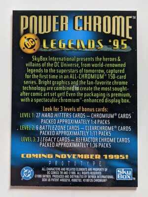 RARE!! 1995 DC SKYBOX POWER CHROME LEGENDS '95-SUPERMAN PROTOTYPE