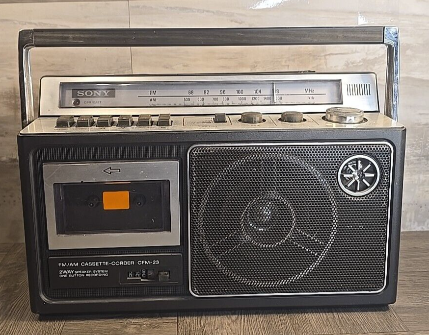 Vintage Sony CFM-23 FM /AM 2 band cassette recorder 1980's | eBay