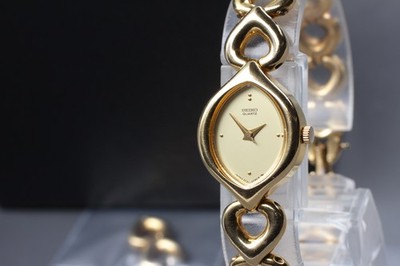 Vintage 1984 N MINT Seiko Tisse 2C21-5310 Gold Quartz Womens Watch