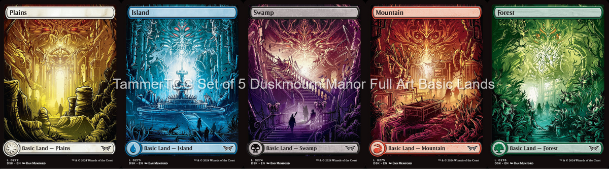 5x Duskmourn Manor Full Art Basic Land Set Magic the Gathering MTG