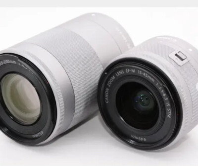 Canon EOS Kiss M camera w. 15-45mm lens / 55-200mm lens Kit | eBay