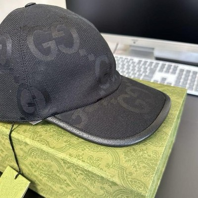 Gucci Black Baseball Cap Jumbo Gg Hat L 59Cm | eBay