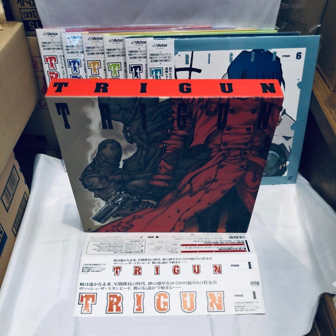 TRIGUN LD Laser Disc 2 Box Set Complete 13 Volume with Obi & Post