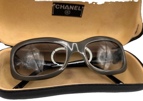 CHANEL COCO Mark Matelasse Sunglasses plastic Black CC Auth 143838