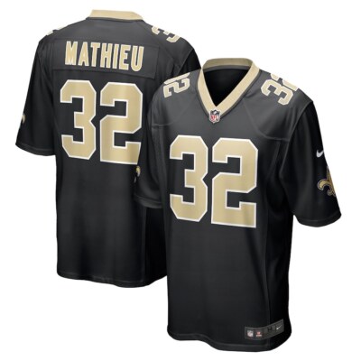 New Orleans Saints Tyrann Mathieu #32 Nike Black 2025 Official NFL