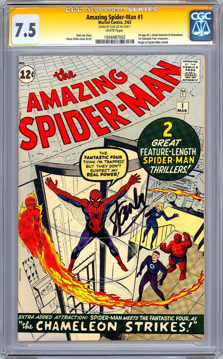 AMAZING SPIDER-MAN #1 CGC-SS 7.5 SIGNED STAN LEE ASM CREATOR