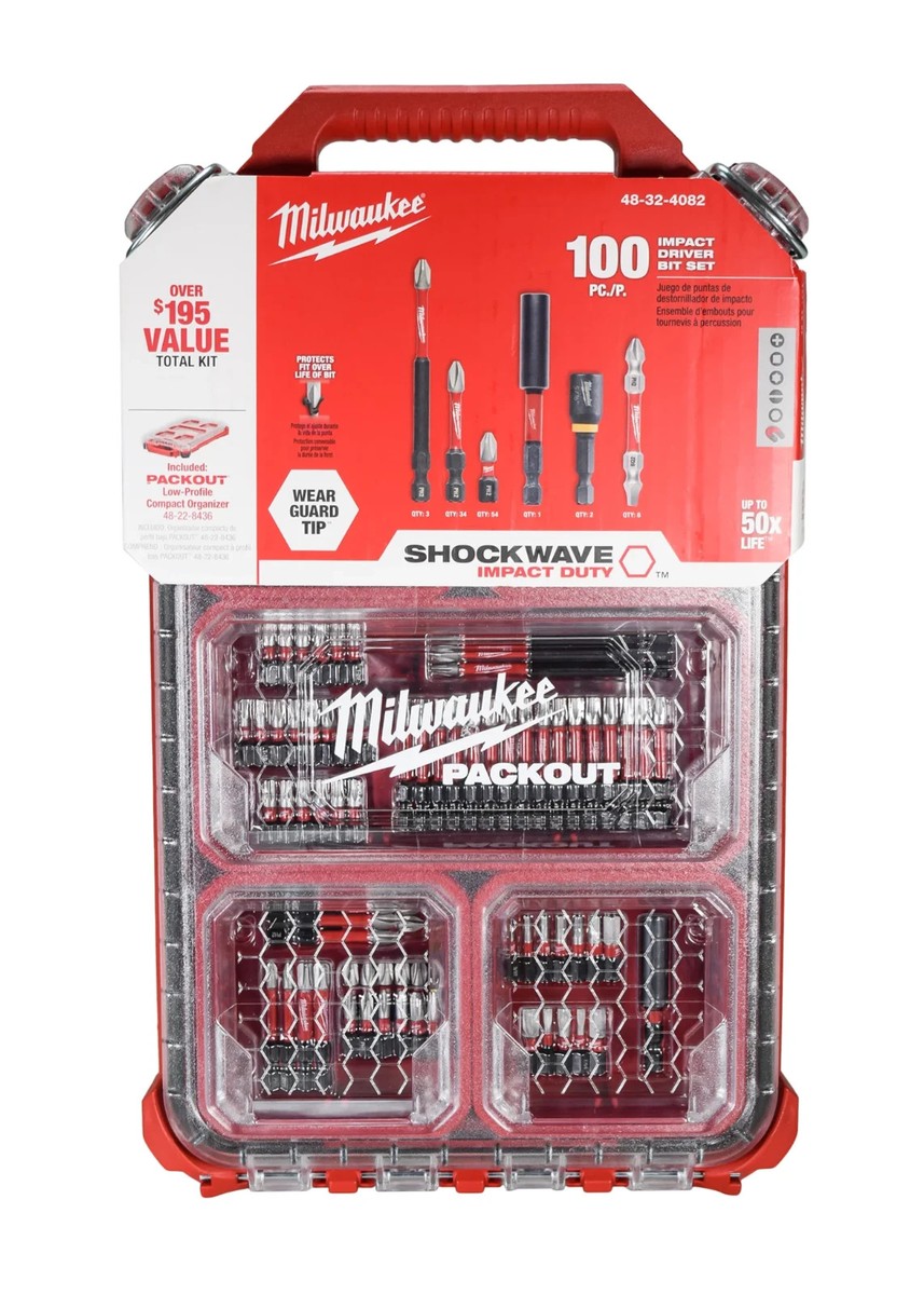 Milwaukee 48-32-4082 SHOCKWAVE Impact Duty Driver Bit PACKOUT Set