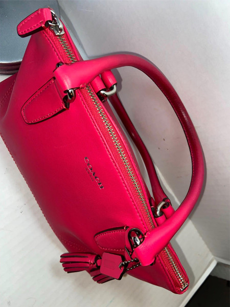 Coach Leather Hot Pink Mini Rory Satchel Bag Purse W/ Leather