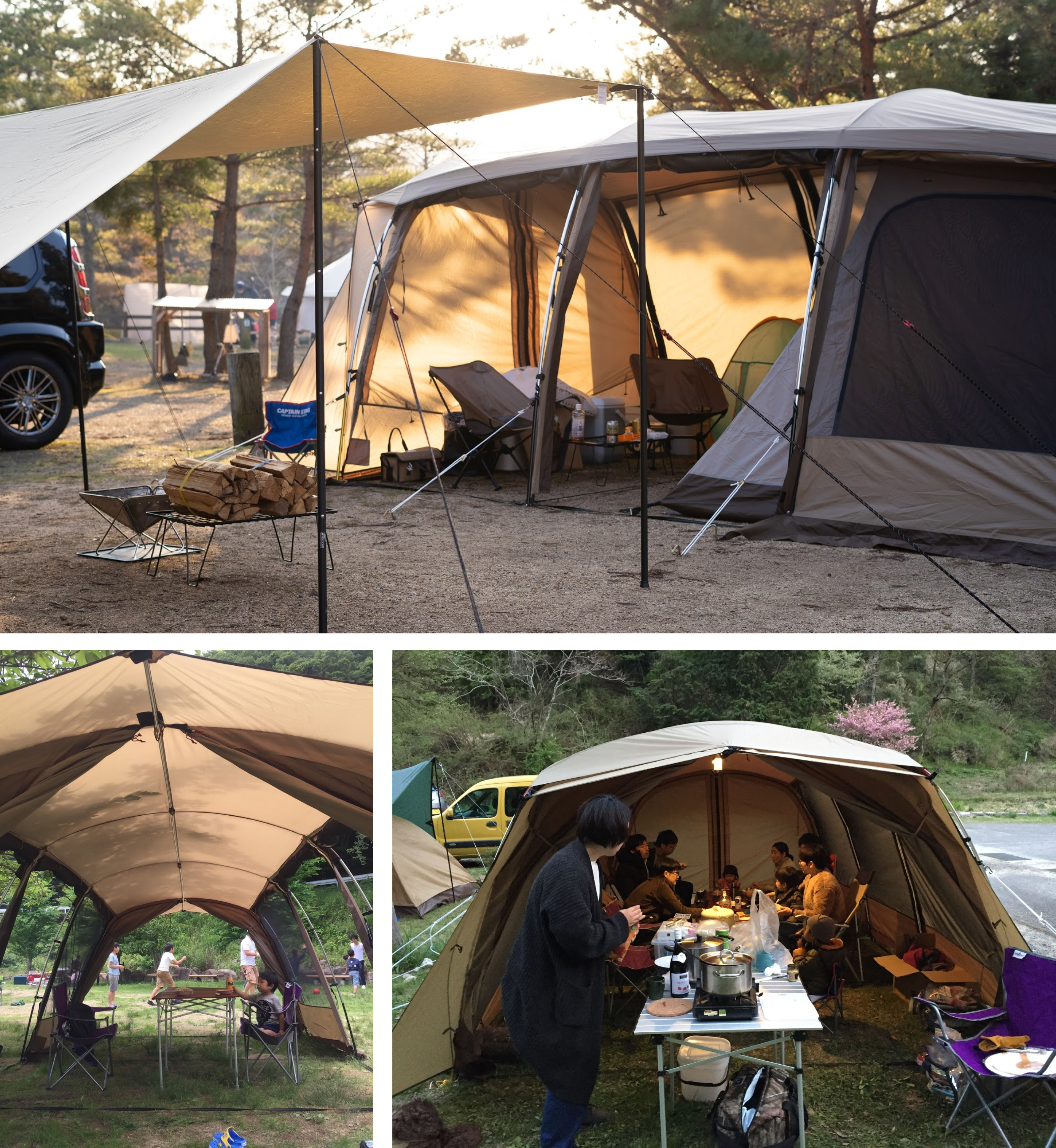 トンネル型2ルームテント アポロン設営のコツ