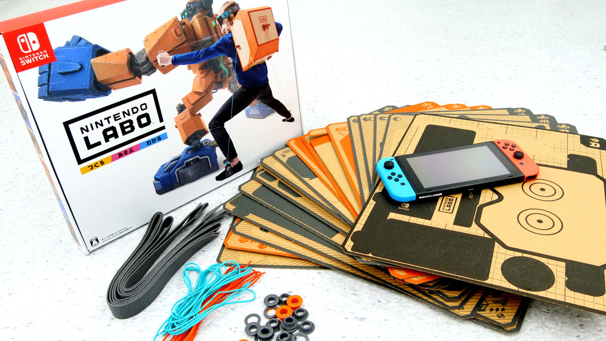 Nintendo Labo」の「Robot Kit」速攻フォトレビュー、中身の段ボール